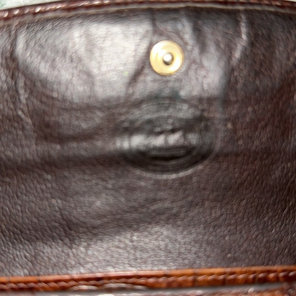 Brahmin Vintage Trifold Wallet Clutch Cognac Brown Croc Embossed Leather - Picture 5 of 11